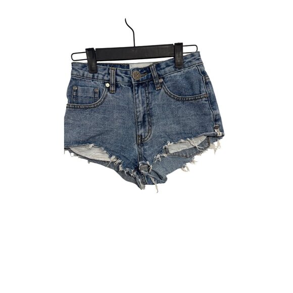One Teaspoon 25 Women’s Distressed High-Waisted Denim Shorts - Picture 1 of 12